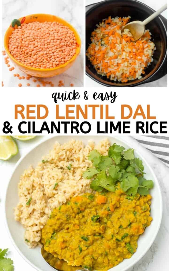 Easy Red Lentil Dal with Cilantro Lime Rice - Healthy Liv